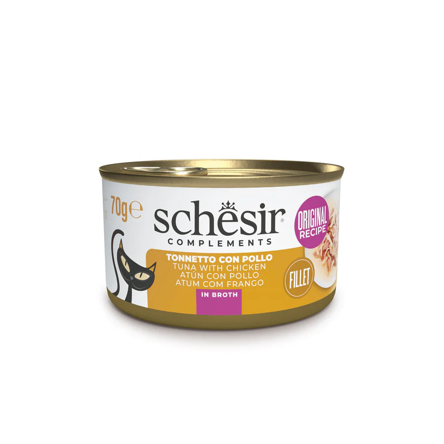 Schesir Tonnetto con Pollo in Brodo 70g Lattina Schesir Tonnetto con Pollo in Brodo 70g Lattina